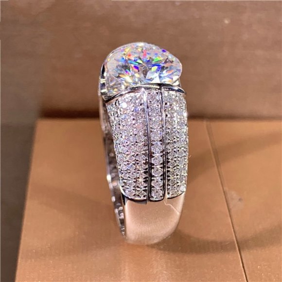 🌸Fashion Fever Glitter Zircon Chunky Wedding Ring for Women, MARR9211 - Picture 5 of 5